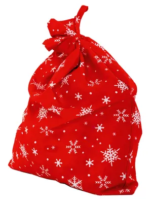 Мешочек подарочный плюш «Мешок Деда Мороза», снежинки, тиснение, 16 × 24 см  (5 шт) - РусЭкспресс