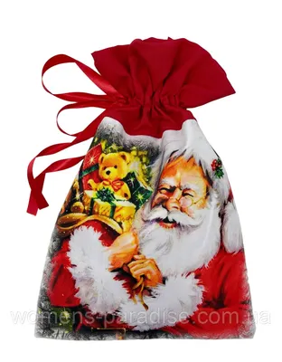 Новогодний мешок для подарков "Санта с подарками" 20*30 (ID#1540575418),  цена: 60 ₴, купить на 