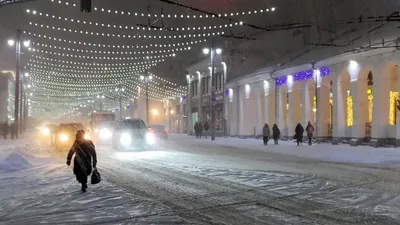 Капризы погоды: ближе к вечеру по Витебску пронеслась метель. Фоторепортаж  с центральных улиц города