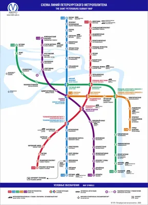 Карта (схема) метро Санкт-Петербурга 2023