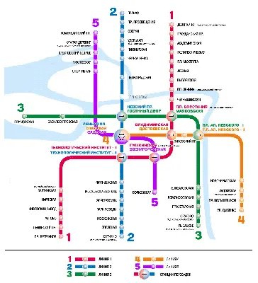 Схема метро Санкт-Петербурга.Карта