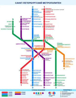 Cхема линий Петербургского метрополитена