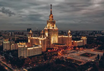 Фото "Строительство МГУ", 1953 год, г. Москва - История России в фотографиях