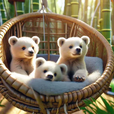Милые медвежата 🐻🐻🐻 три медвежонка…» — создано в Шедевруме