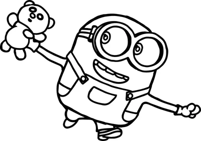 Minion with a big crown coloring page