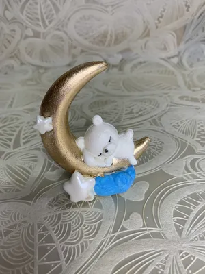 Детская кроватка «Мишка на луне» на колёсах или качалке, цвет бежевый  (2427720) - Купить по цене от 4  руб. | Интернет магазин 