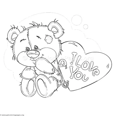 Мишка с сердцем рисунок карандашом - 61 фото