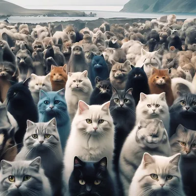 Толпа кошек - 67 фото