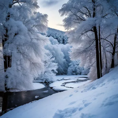 Зима Много-много снега, заснеженная …» — создано в Шедевруме