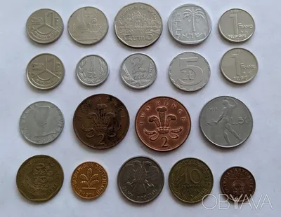 Набор из 5 монет разных стран мира, номиналы 5 стоимостью 136 руб.