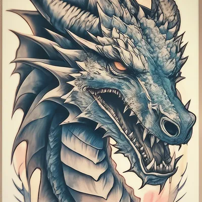 Лицо дракона татуировка - символ силы и мужества - 