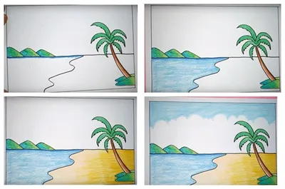 Как нарисовать море карандашом (52 фото) » Идеи поделок и аппликаций своими  руками - Папикпро.КОМ