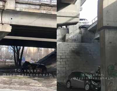 Машина упала с Северного моста в Воронеже — Интернет-канал «TV Губерния»
