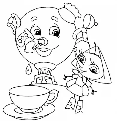 Муха цокотуха для детей #10 - скачать или распечатать раскраску из  категории «муха цокотуха для детей» бесплатно #147759