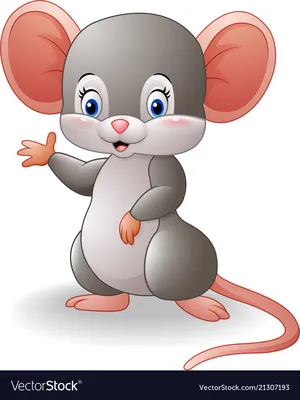 Cartoon mouse waving hand Royalty Free Vector Image