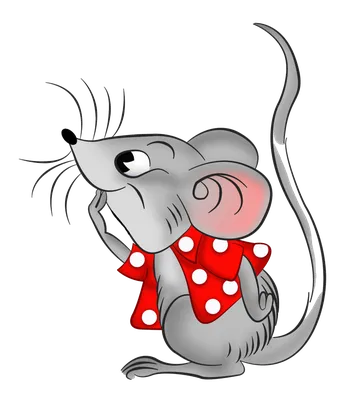 Free Cartoon Gray Field Mouse Clipart Illustration