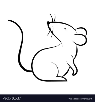 Cute funny cartoon mouse with big ears and buck teeth sticking his head out  of his