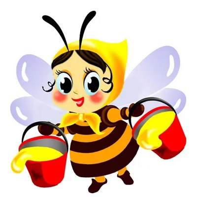 Милые мультяшные пчелы несут мед в улей на ветке дерева. Детская  иллюстрация для одежды, книг, плакатов и т.д. - Ozero - российский фотосток