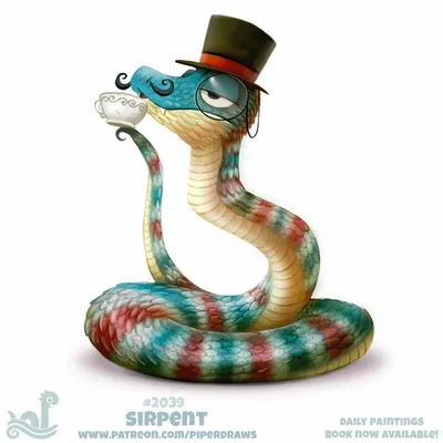 Смешная мультяшная змея - 67 фото