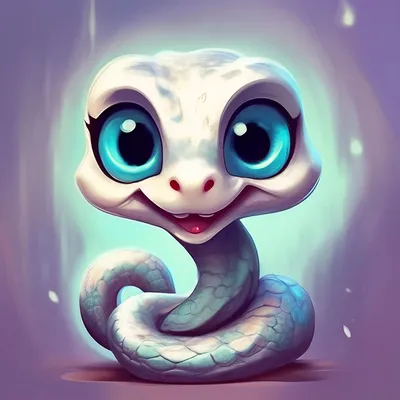 🦴🐾 Милая мультяшная змея, …» — создано в Шедевруме