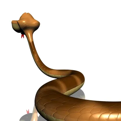 Милый мультфильм коричневой змеи на белом фоне | Премиум векторы