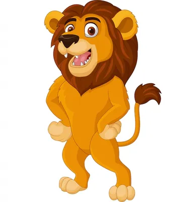 Иллюстрация Мультяшный лев в стиле 2d | 
