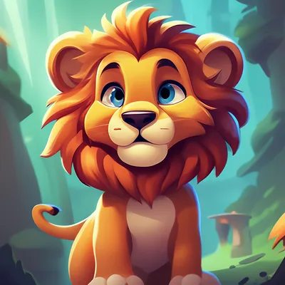 Мультяшный лев» — создано в Шедевруме