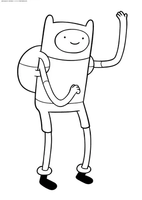 Раскраска Финн | Раскраски Время приключений (Adventure Time free colouring  pages)