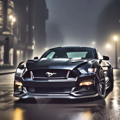 Ford Mustang GT;цвет машины:чё…» — создано в Шедевруме