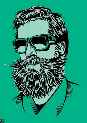 Мужик с бородой в темных очках, …» — создано в Шедевруме