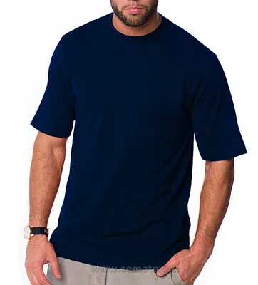 Купить оптом в Москве темно-синие однотонные мужские футболки из 100% хлопка