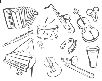 Раскраска Саксофон | Раскраски музыкальные инструменты