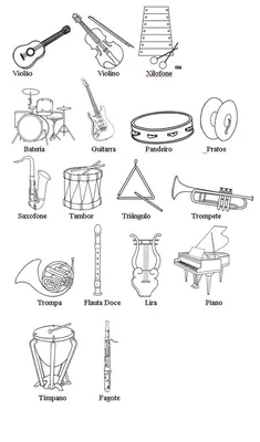 Раскраски Музыкальные инструменты распечатать бесплатно в формате А4 (41  картинка) | 