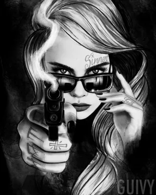 Картинки девушка с пистолетом - 78 фото