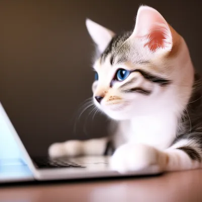 Котики работающие за компьютером. Сгенерированы нейросетью. Разбирайте на  авы))) | Пикабу