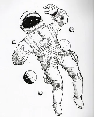 Космонавт для срисовки легкий - 79 фото