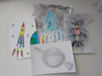 Рисунки на День Космонавтики 12 апреля: более 95 идей