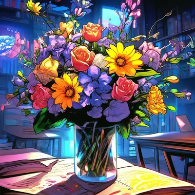 Цветы на день рождения учительнице» — создано в Шедевруме