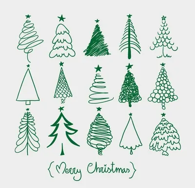 Christmas trees how to draw Новогодние елки как нарисовать Идея для  открытки Новый год Рождество New Year | Christmas crafts, Christmas diy,  Christmas doodles