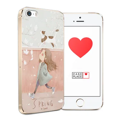 Силиконовый чехол для iPhone 5/5S/SE с принтом «Девочка-весна» — купить в  интернет-магазине Case Place