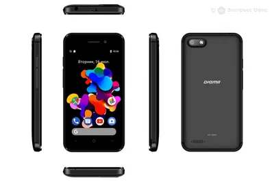 Смартфон Digma Q401 3G HIT 8Gb 1Gb черный моноблок 3G 2Sim 4" 480x800  Android 7.0 2Mpix  b/g/n GSM900/1800 GSM1900 TouchSc MP3 FM microSD  max32Gb Черный — купить в Москве, цены в