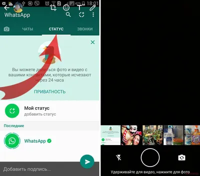 Как поменять статус в WhatsApp