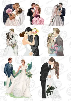 Вафельная картинка Свадьба жених и невеста 2 ᐈ Купить в Киеве | ZaPodarkom