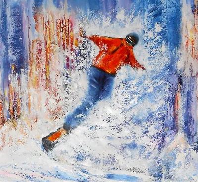 Большая картина на стену на тему спорт Сноубордист – купить онлайн на  Ярмарке Мастеров – KSINURU | Картины, Санкт-Петербург