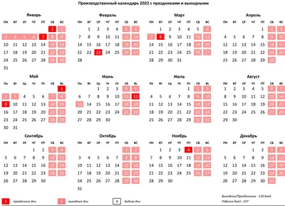 Производственный календарь - 2022: публикуем выходные и праздничные дни на  новый год | СОВА - главные новости Самары