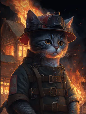 Кот-пожарный | Пикабу