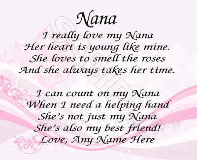 MY NANA PERSONALIZED PRINT POEM MEMORY BIRTHDAY MOTHER'S DAY GIFT | eBay