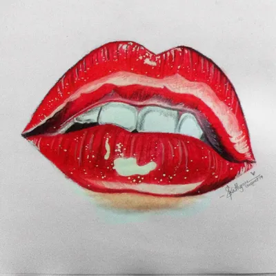 Нарисованных губ картинки