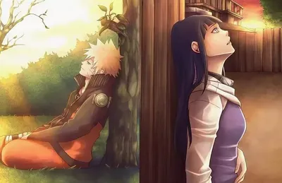 Обои на рабочий стол Хината Хьюго / Hinata Hyuugo и Наруто Узумаки / Naruto  Uzumaki из аниме Наруто / Naruto, обои для рабочего стола, скачать обои,  обои бесплатно