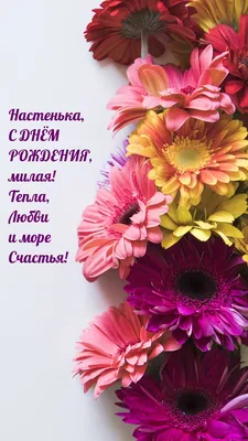Открытки "С Днем Рождения, Настя, Анастасия!" (112 шт.)